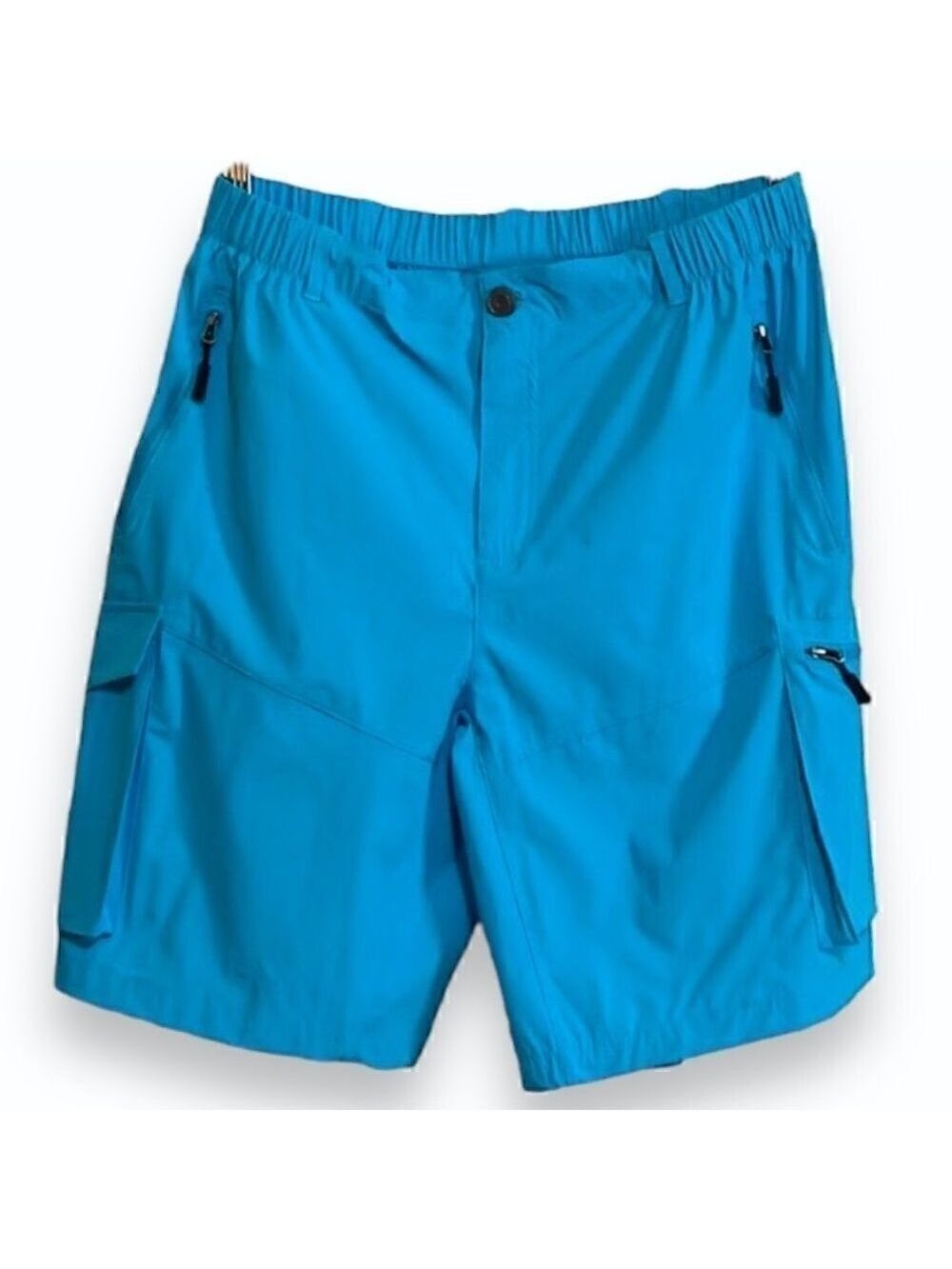 Pudolla Men’s Shorts Aqua Blue Size L, Waist 32/33, Tons of Pockets! NWOT